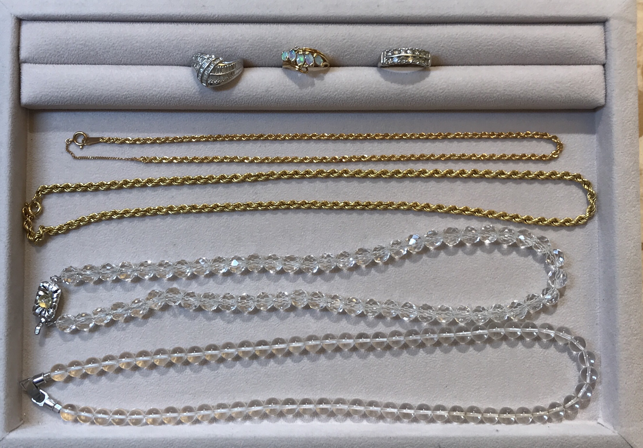 【買取速報】ダイヤモンド、オパール、クォーツ(水晶)、指輪、ネックレス、PT900、K18YG