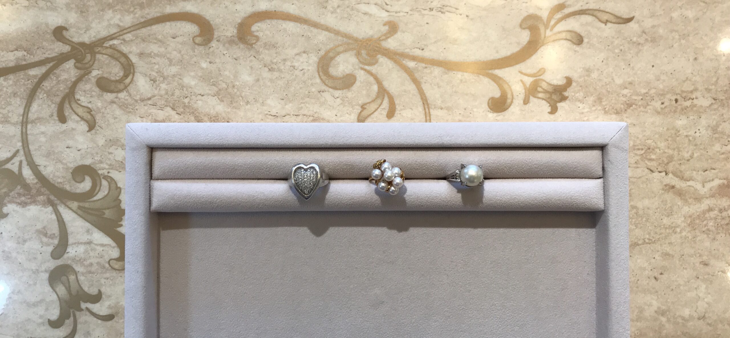 【買取速報】ダイヤモンド、パール、南洋パール、指輪、PT900、K18YG