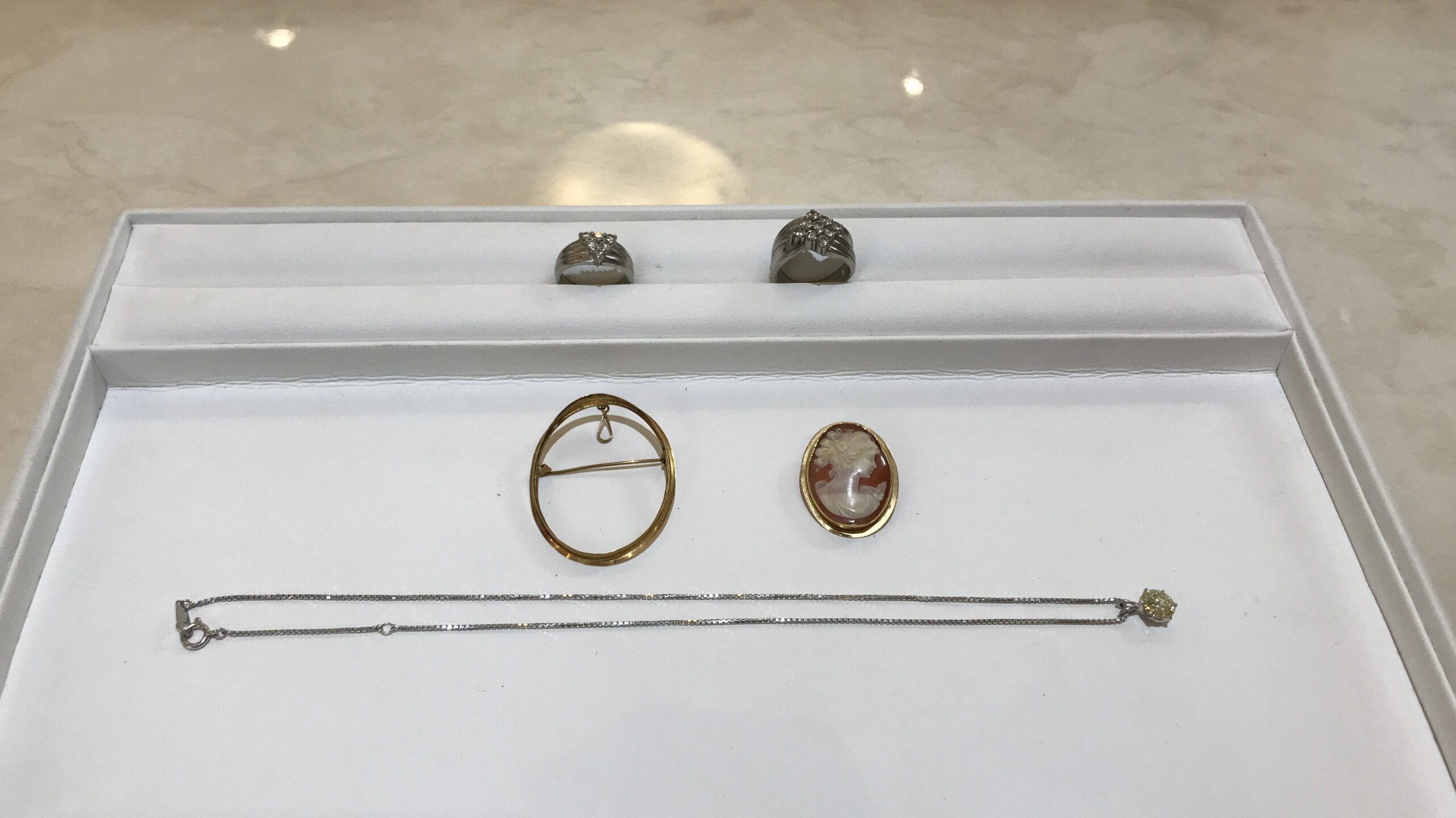 【買取速報】ダイヤモンド、シェルカメオ、指輪、ペンダント、ブローチ