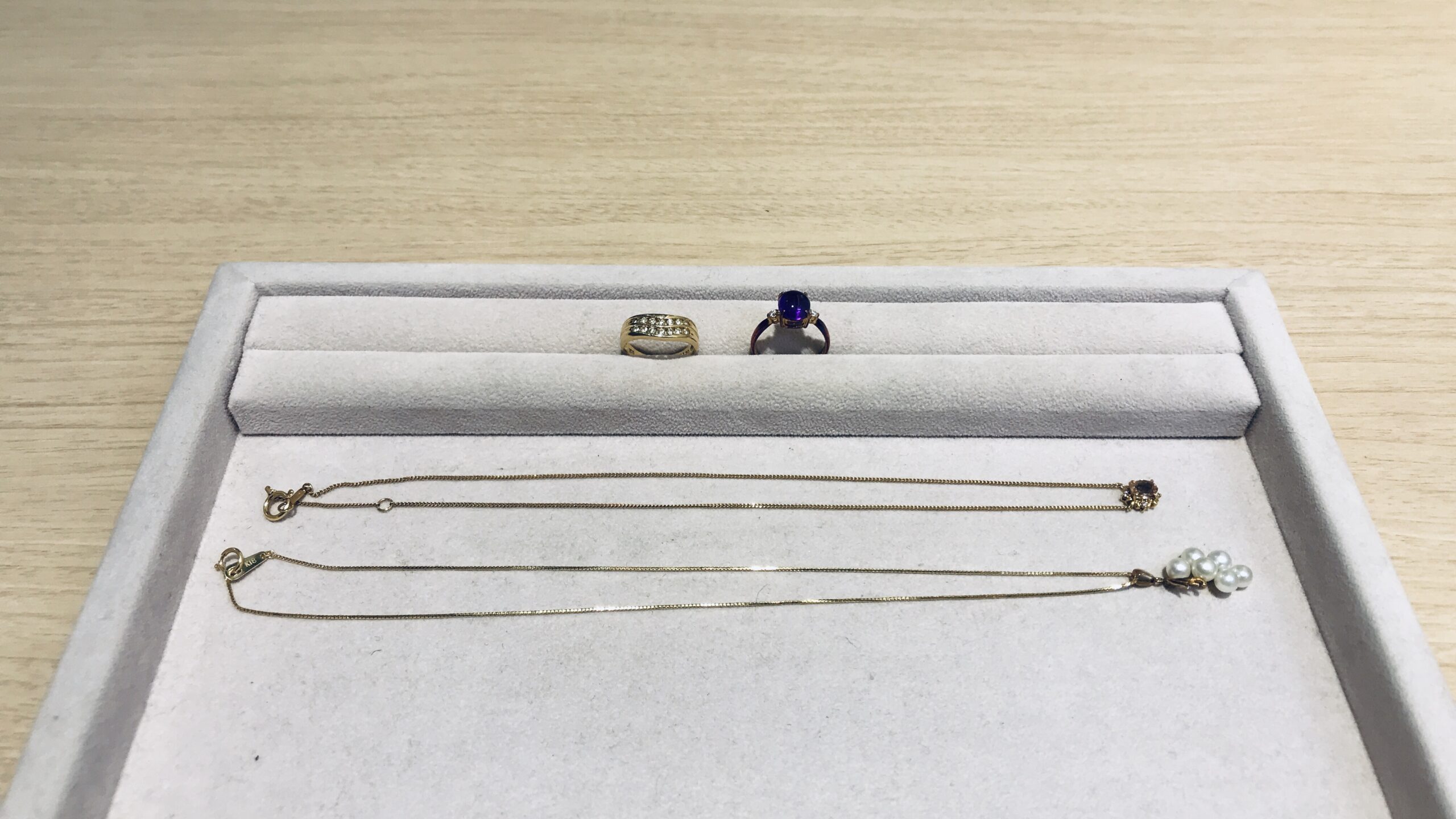 【買取速報】ダイヤモンド、パール、アメジスト、モルガナイト、指輪、ペンダント、ネックレス、K1