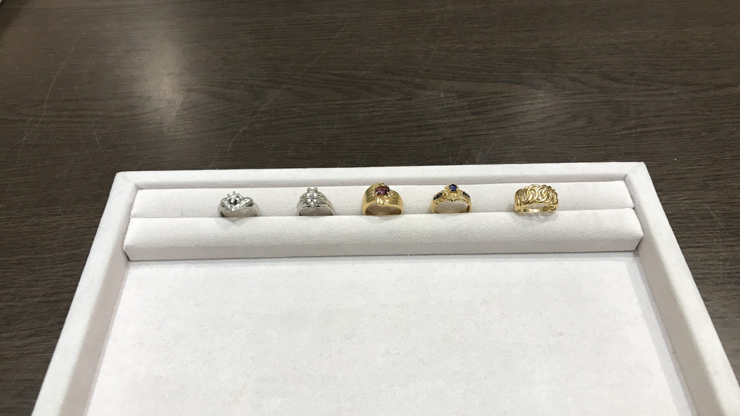 【買取速報】ダイヤモンド、サファイア、ピンクトルマリン、指輪、PT900、K18YG