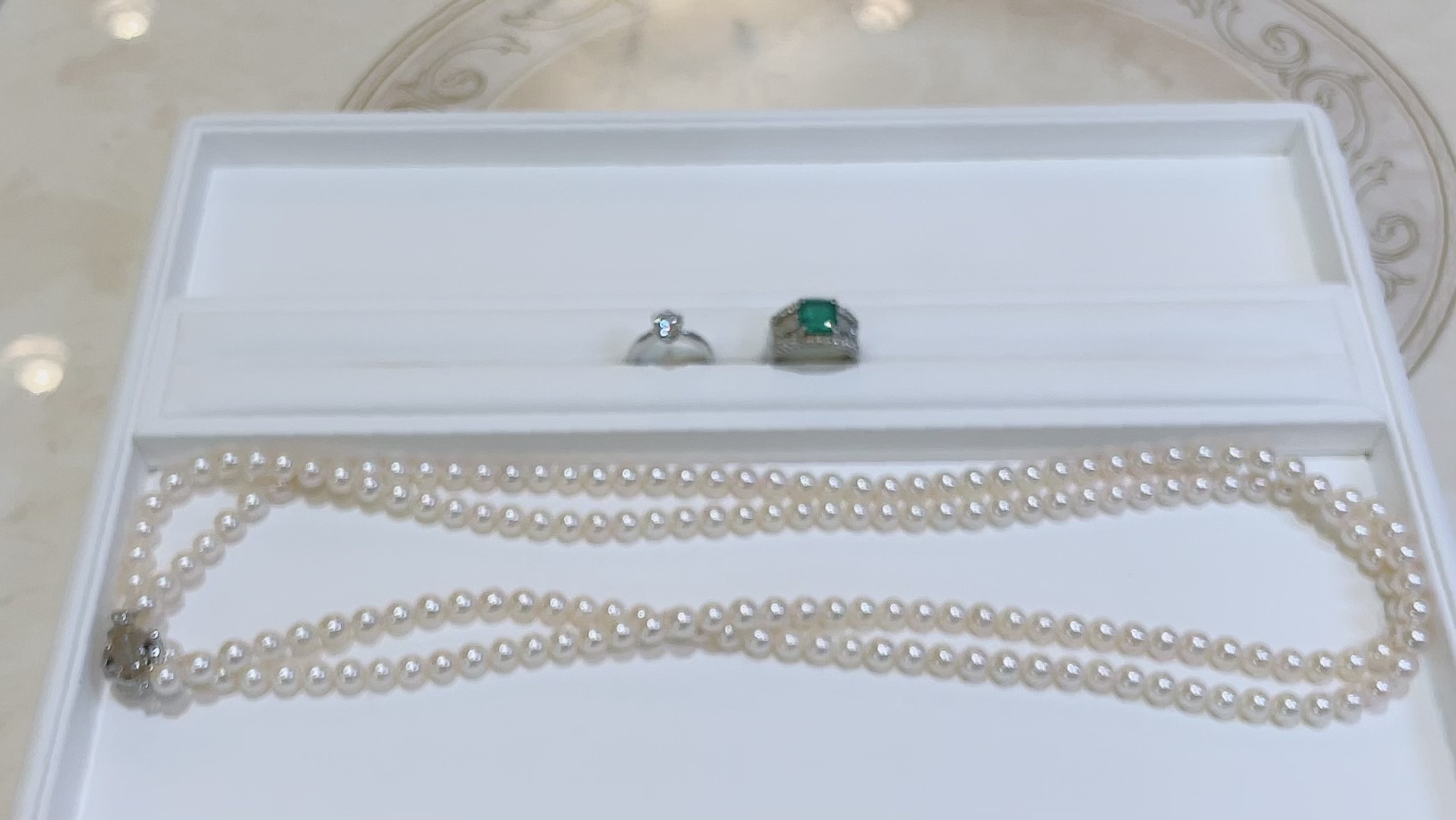 【買取速報】エメラルド、ダイヤモンド、パール、ネックレス、指輪、PT900、SV925