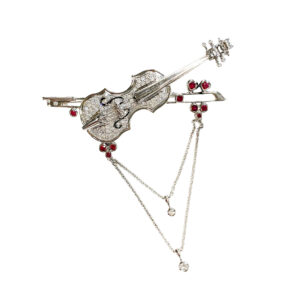 K18WGバイオリンブローチ