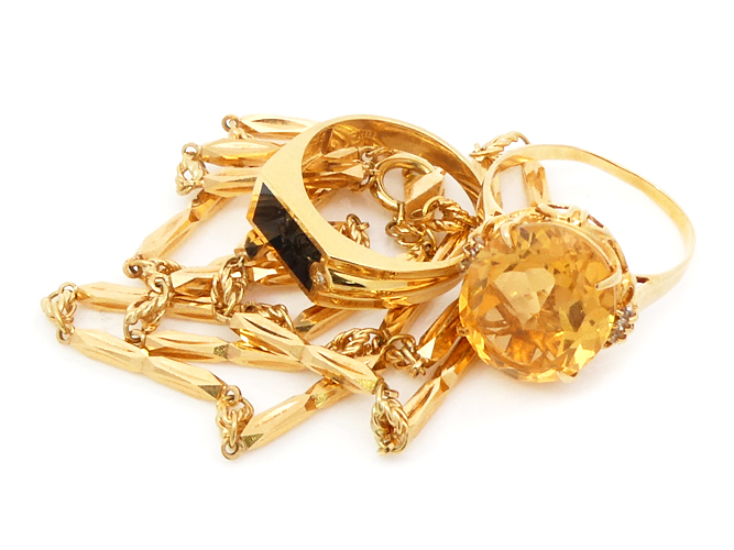 K18ネックレス/K18シトリンリングなど商品画像