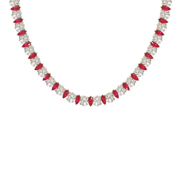 K18WG ルビー ネックレス