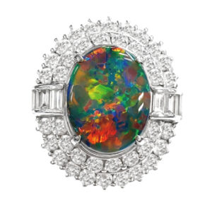 <span class="material">PT</span> ブラックオパール リング