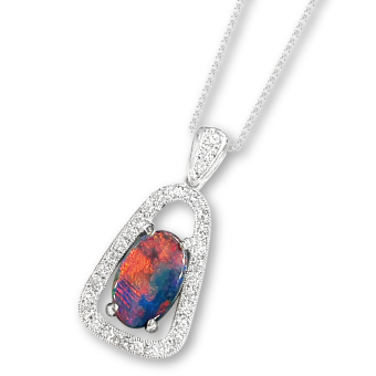 <span class="material">PT</span> ブラックオパール ペンダント