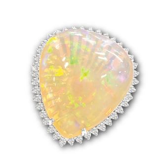 K18WG オパール リング