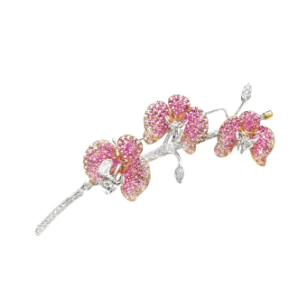 <span class="material">K18WG</span>ピンクサファイヤ ブローチ